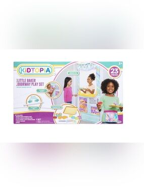 KidTopia Little Baker Doorway Play Set - Teal & Pink